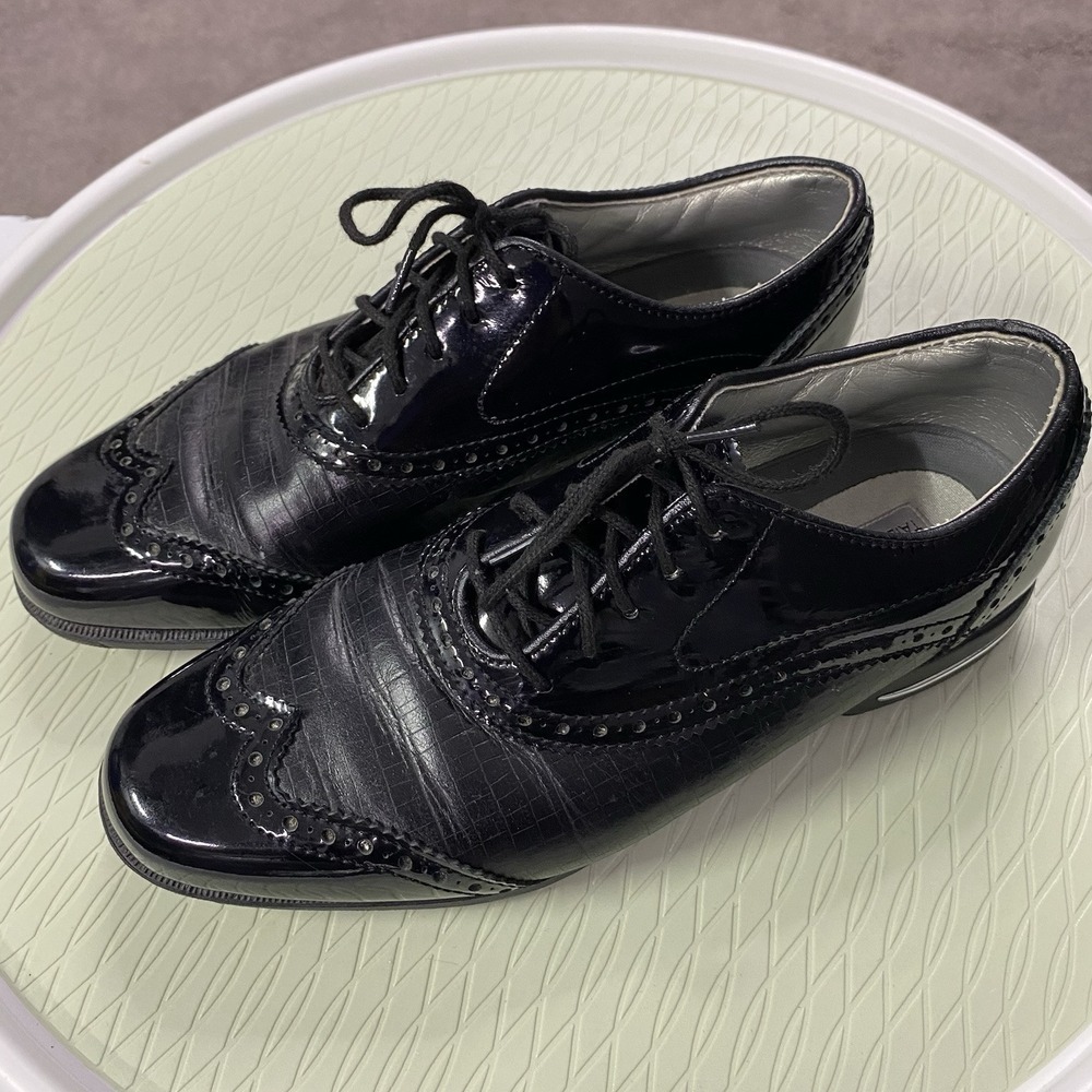 Footjoy Tailored‎ Collection 91688 Wingtip Series Women's Golf Shoes Black Sz 7M